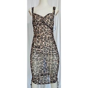NWT Bar III Women's Night And Day Cheetah-Print Cover-Up Dress